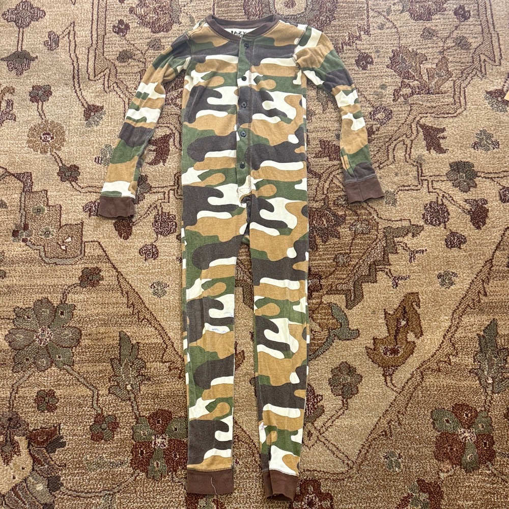Boys lazy one camo one piece 8